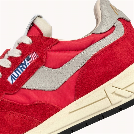 Autry Reelwind Low Sneakers, Red Nylon/Suede